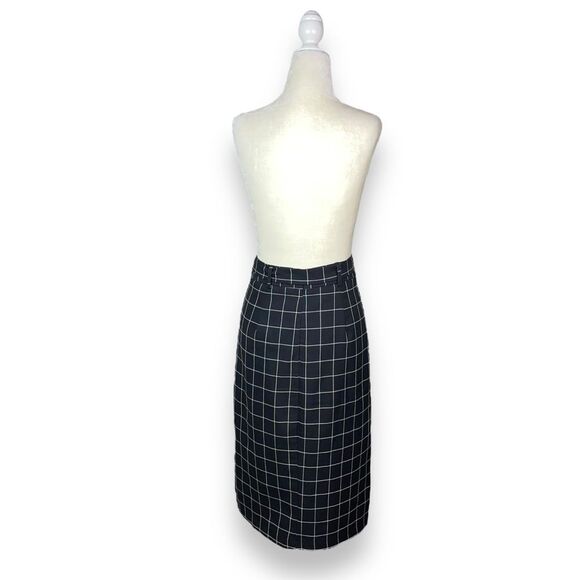 Mustard Seed Retro Windowpane Check Tie-Waist Midi Skirt - Picture 4 of 10